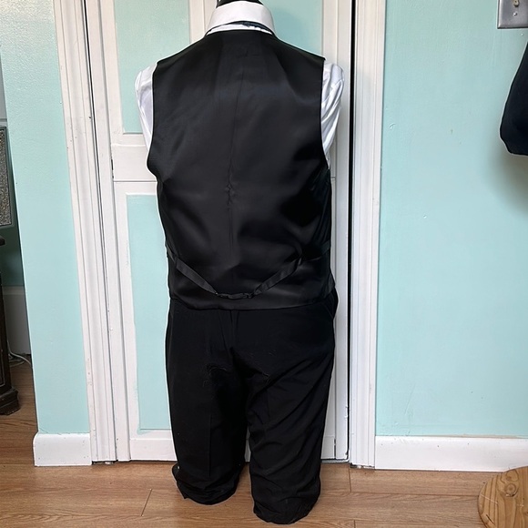 Plum Purple Herringbone Closed Back Vest Wedding Prom Men’s L Large - Picture 5 of 5